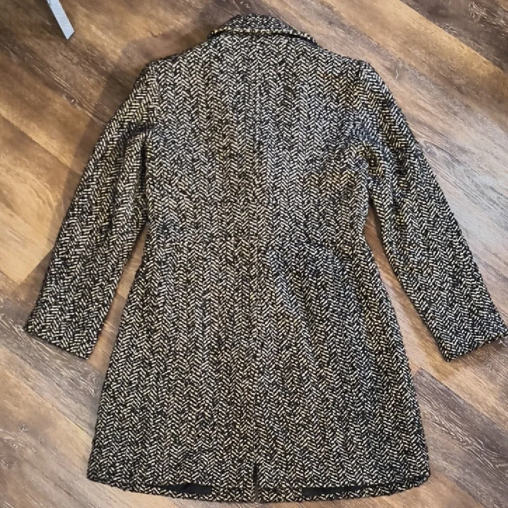 Worthington Black and White Patterned Trench Coat - Picture 3 of 3